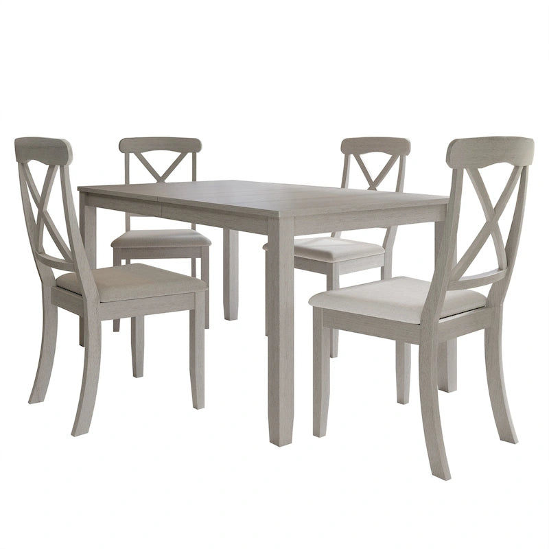 Ensemble de salle à manger en bois de 5 pièces de style campagnard CraftPorch