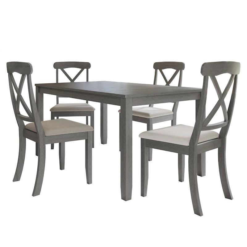 Ensemble de salle à manger en bois de 5 pièces de style campagnard CraftPorch
