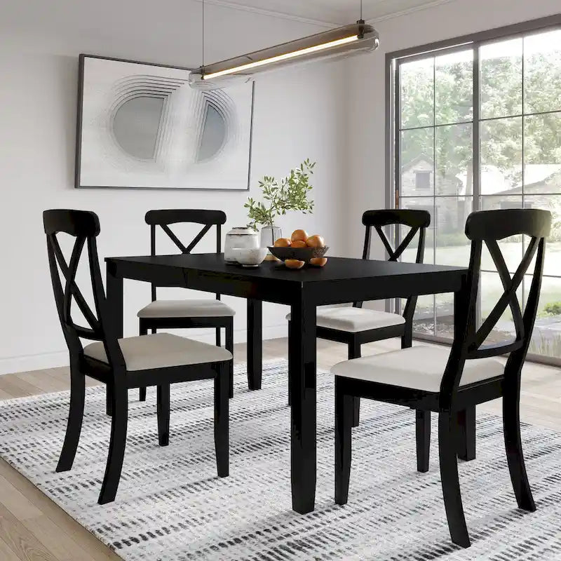Ensemble de salle à manger en bois de 5 pièces de style campagnard CraftPorch