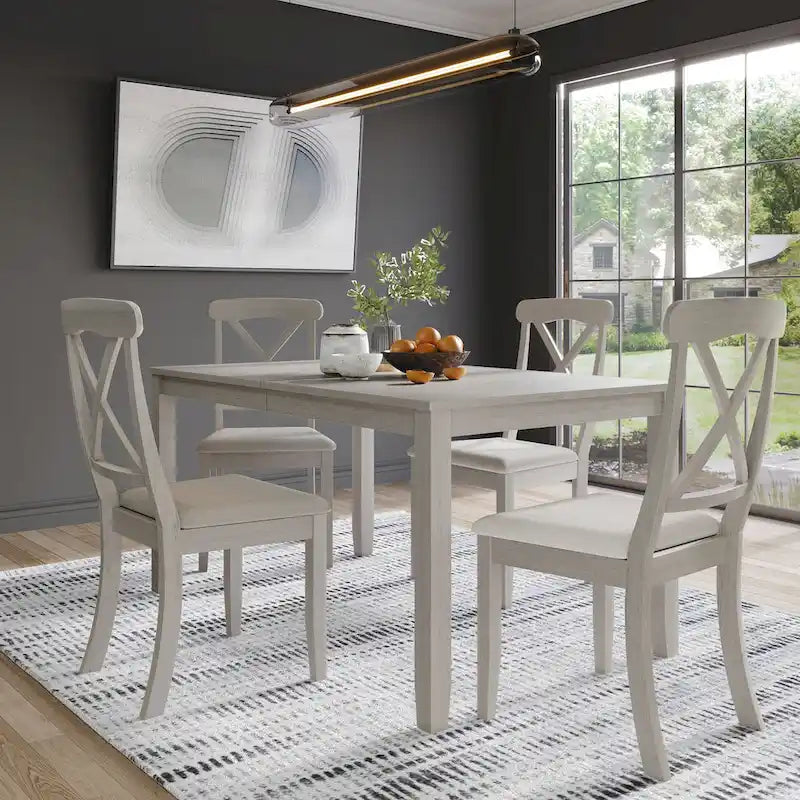 Ensemble de salle à manger en bois de 5 pièces de style campagnard CraftPorch