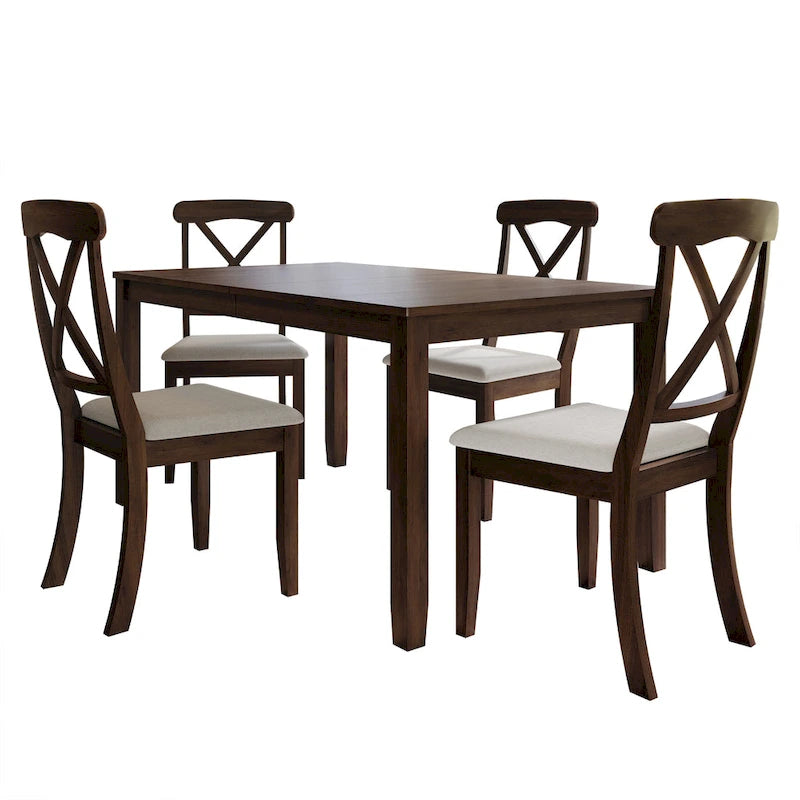 Ensemble de salle à manger en bois de 5 pièces de style campagnard CraftPorch