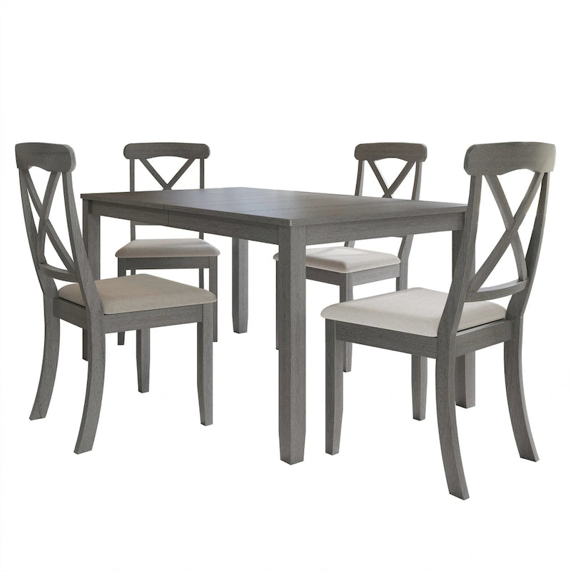 Ensemble de salle à manger en bois de 5 pièces de style campagnard CraftPorch