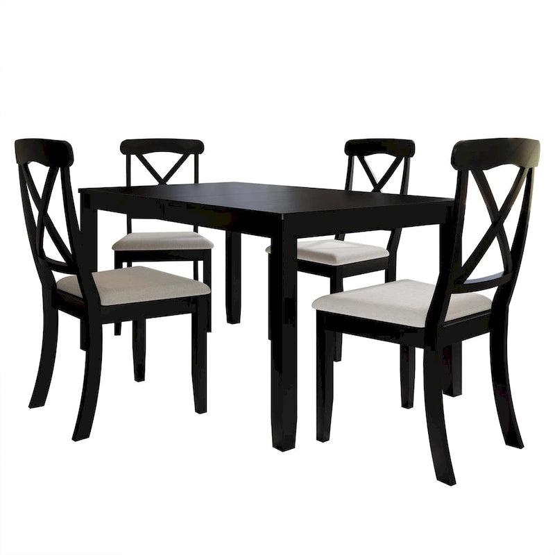 Ensemble de salle à manger en bois de 5 pièces de style campagnard CraftPorch