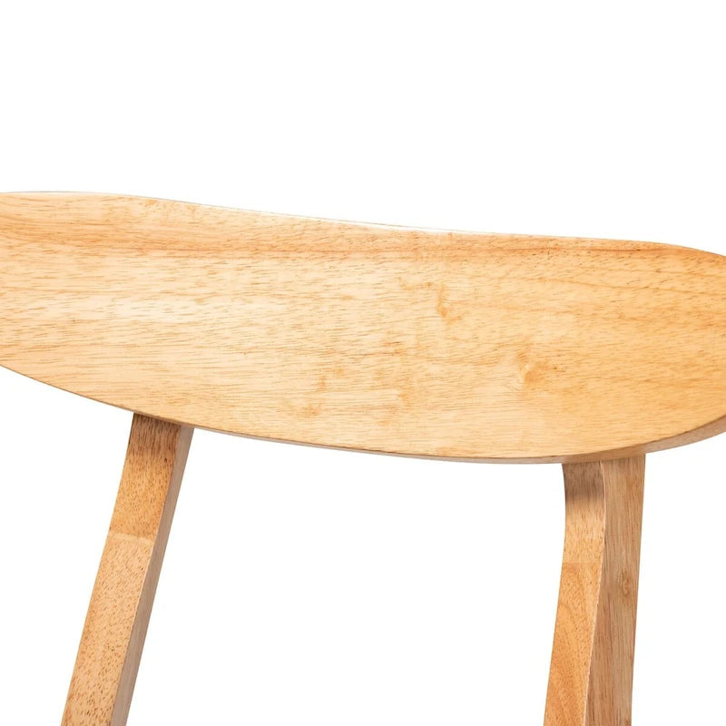 Ensemble de salle à manger 5 pièces Norwin avec tissu gris du milieu du siècle et bois finition brun naturel