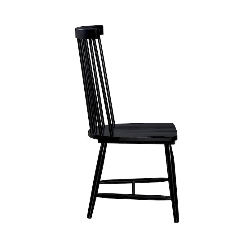 Ensemble de table rectangulaire Capeside Cottage blanc et noir 6 pièces