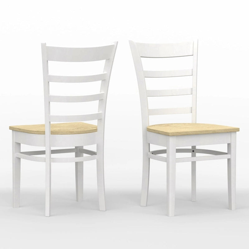 Ensemble de salle à manger 5 pièces, table ronde à rallonges de 42 pouces et chaises à dossier à lattes