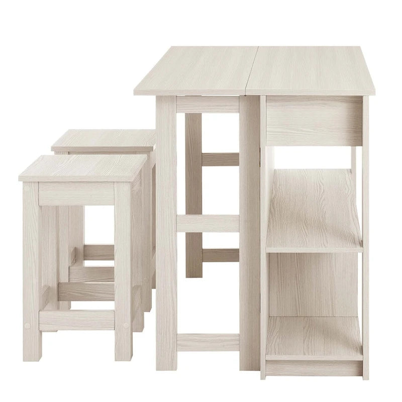 Ensemble îlot de cuisine et tabourets 3 pièces Meadowbrook