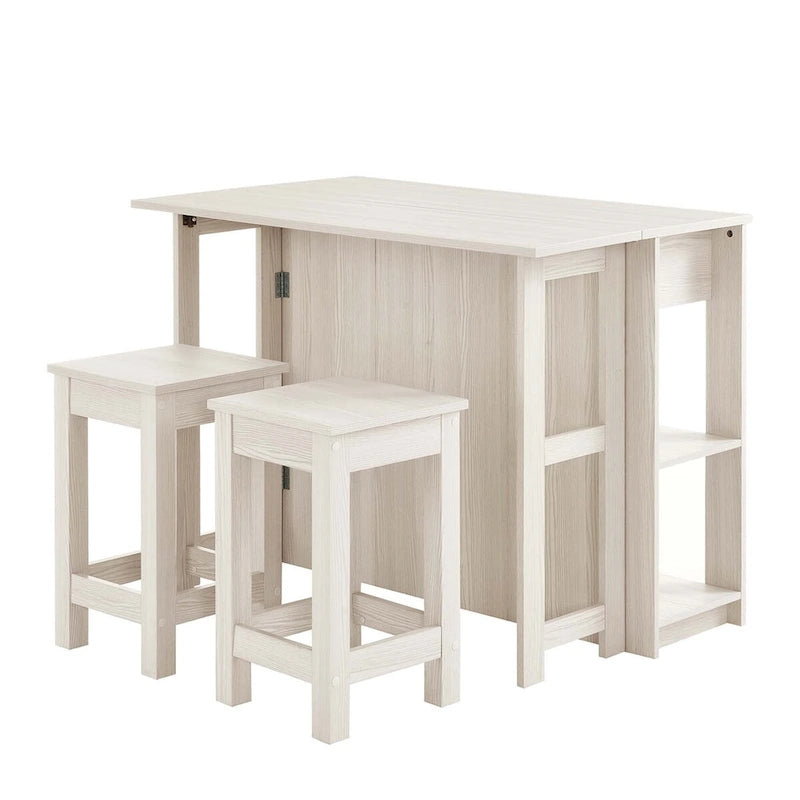 Ensemble îlot de cuisine et tabourets 3 pièces Meadowbrook