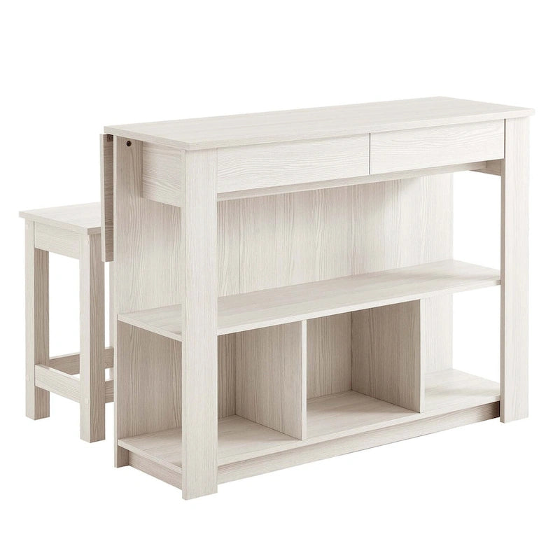 Ensemble îlot de cuisine et tabourets 3 pièces Meadowbrook