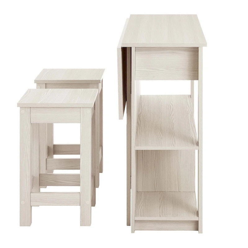 Ensemble îlot de cuisine et tabourets 3 pièces Meadowbrook