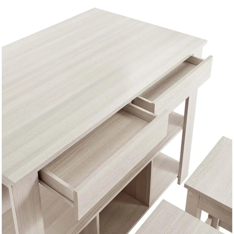 Ensemble îlot de cuisine et tabourets 3 pièces Meadowbrook