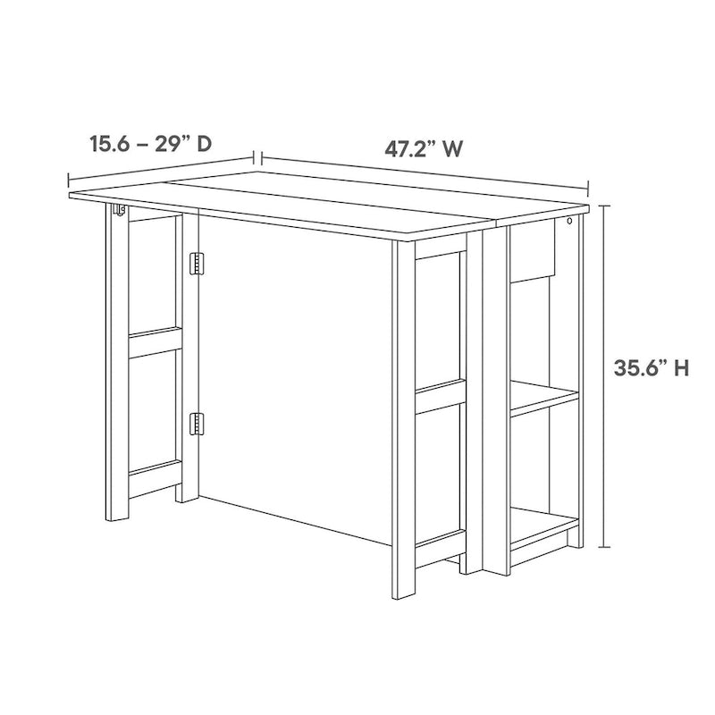 Ensemble îlot de cuisine et tabourets 3 pièces Meadowbrook