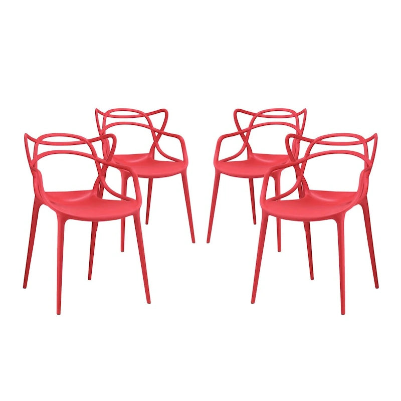 Ensemble de 4 chaises en plastique intriqué