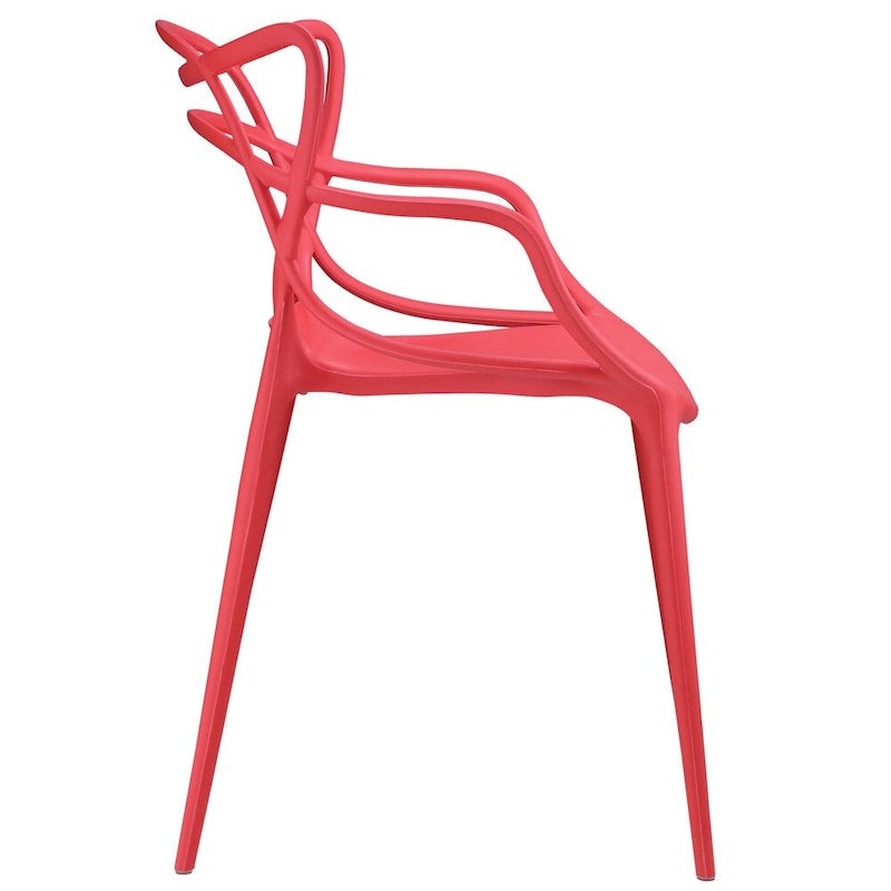Ensemble de 4 chaises en plastique intriqué