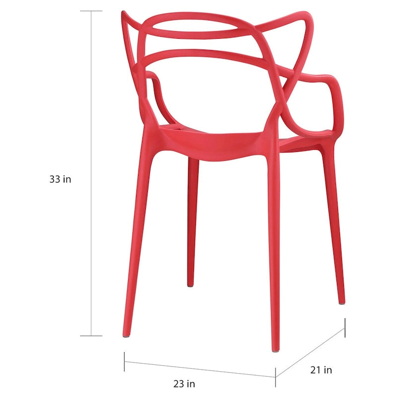 Ensemble de 4 chaises en plastique intriqué
