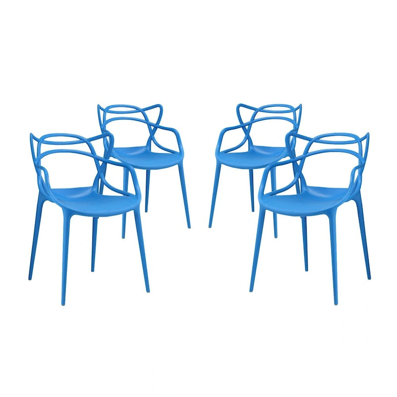 Ensemble de 4 chaises en plastique intriqué