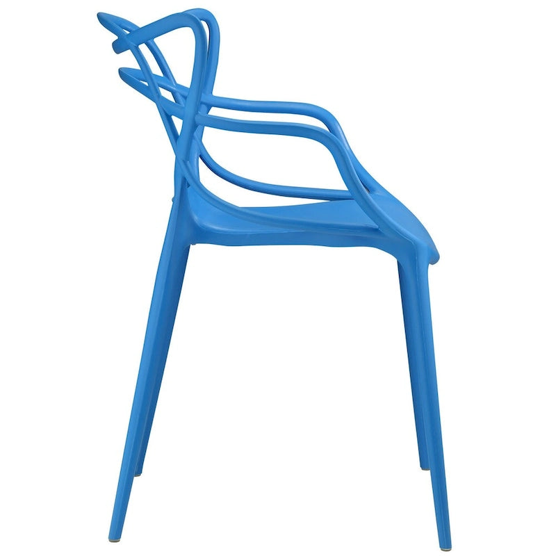 Ensemble de 4 chaises en plastique intriqué