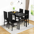 Table et chaises de cuisine aspect marbre pour 4 personnes, ensemble de salle à manger 4 places pour petits espaces, coin repas, salon