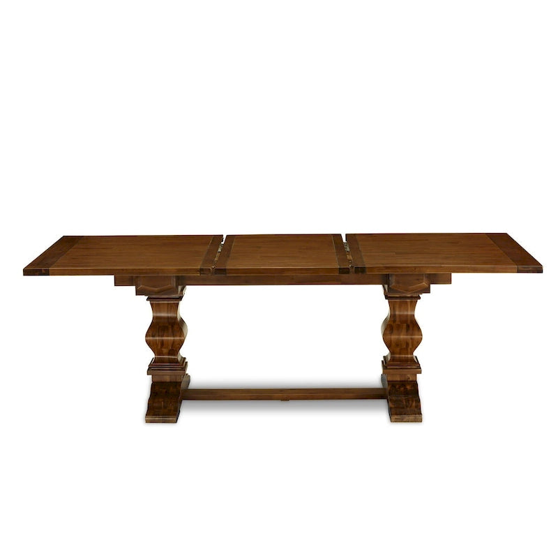Ensemble de salle à manger East West Furniture 11 pièces - une table en bois et 10 chaises rembourrées en tissu de lin (options de finition)