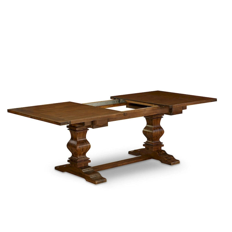 Ensemble de salle à manger East West Furniture 11 pièces - une table en bois et 10 chaises rembourrées en tissu de lin (options de finition)