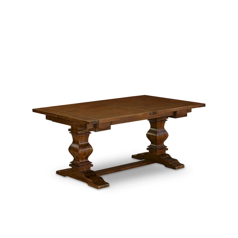 Ensemble de salle à manger East West Furniture 11 pièces - une table en bois et 10 chaises rembourrées en tissu de lin (options de finition)