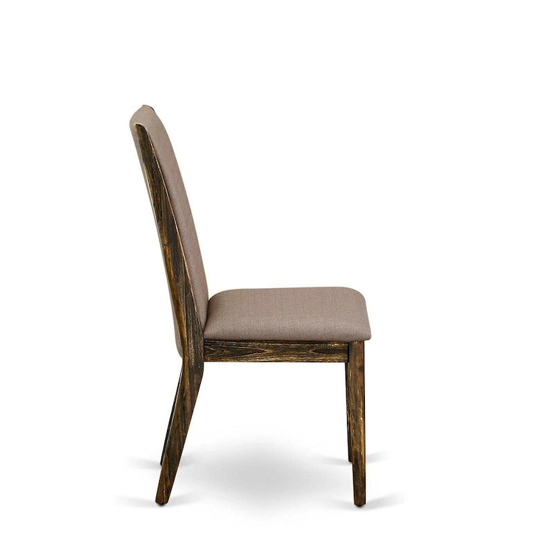 Ensemble de salle à manger East West Furniture 11 pièces - une table en bois et 10 chaises rembourrées en tissu de lin (options de finition)