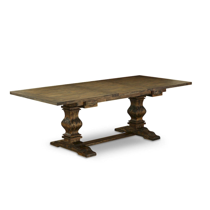 Ensemble de salle à manger East West Furniture 11 pièces - une table en bois et 10 chaises rembourrées en tissu de lin (options de finition)