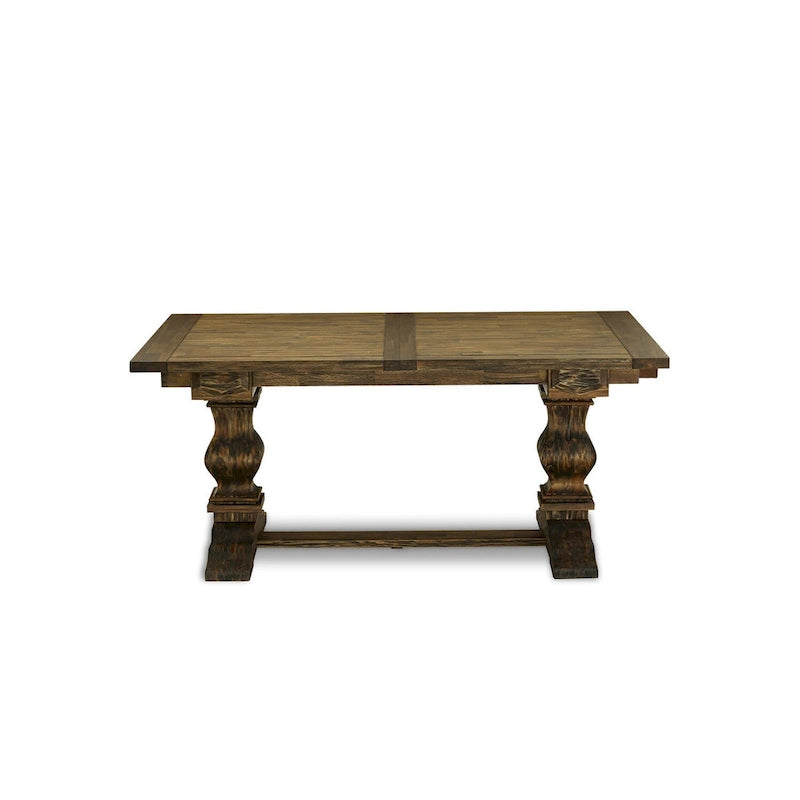 Ensemble de salle à manger East West Furniture 11 pièces - une table en bois et 10 chaises rembourrées en tissu de lin (options de finition)