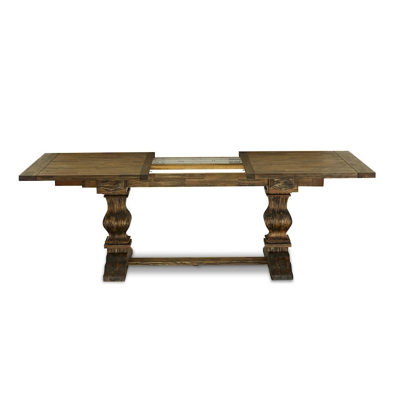 Ensemble de salle à manger East West Furniture 11 pièces - une table en bois et 10 chaises rembourrées en tissu de lin (options de finition)