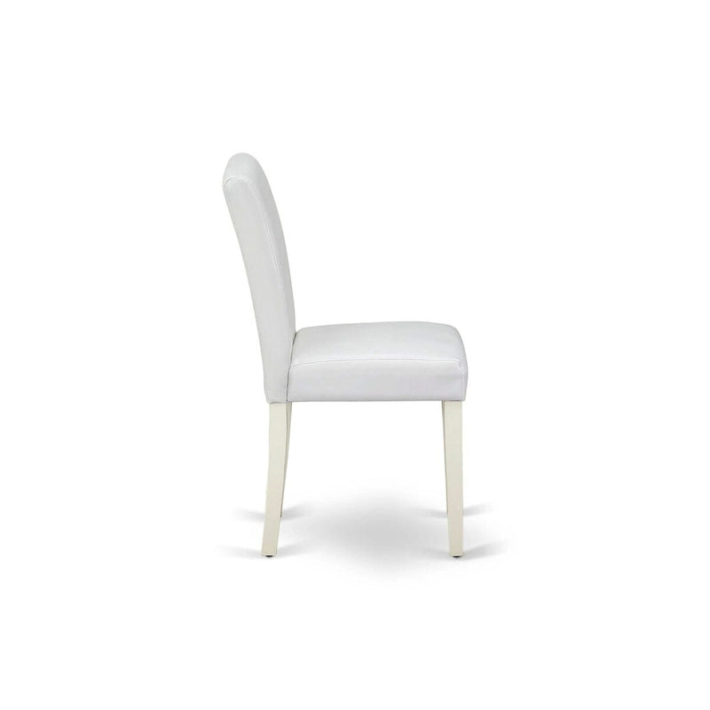 East West Furniture Ensemble de salle à manger 5 pièces - Une table à manger ronde et 4 chaises de salle à manger Parson, (option de finition et de revêtement)