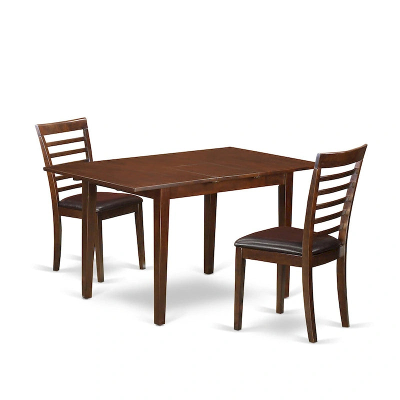 Ensemble de salle à manger East West Furniture comprenant une table à manger rectangulaire avec rallonge papillon et des chaises de salle à manger (options de type d'assise)