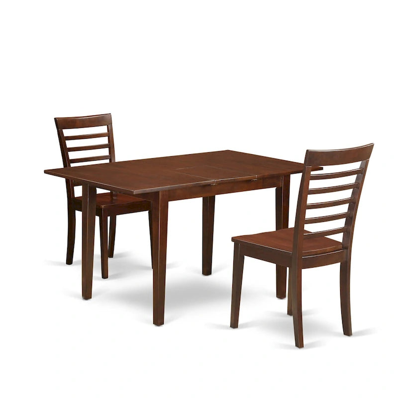 Ensemble de salle à manger East West Furniture comprenant une table à manger rectangulaire avec rallonge papillon et des chaises de salle à manger (options de type d'assise)