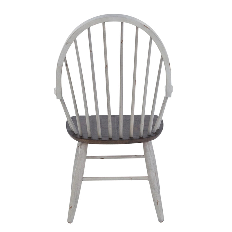 Ensemble de salle à manger 7 pièces avec table tréteau bicolore bois et blanc au style rustique