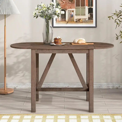 Ensemble de salle à manger 3 pièces en bois, hauteur comptoir, avec rallonge et 2 chaises de salle à manger rembourrées