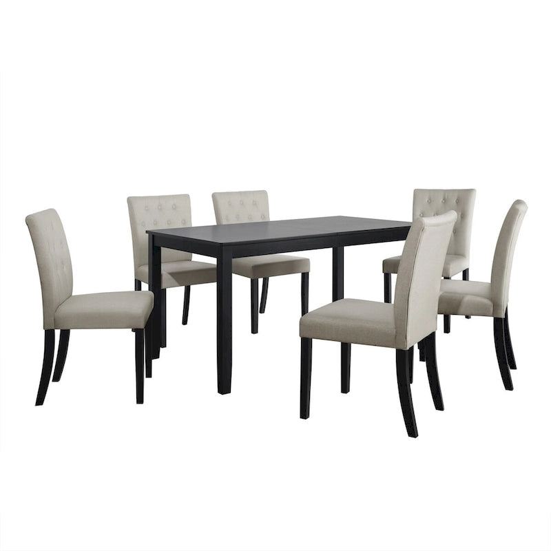 CraftPorch Glam, chaise de salle à manger en bois, 7 pièces