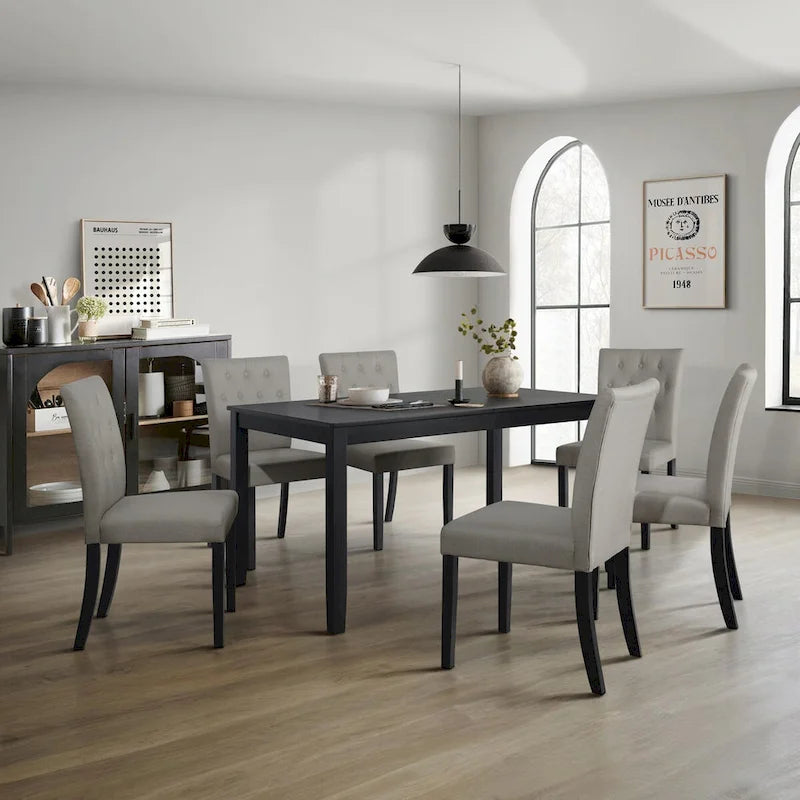 CraftPorch Glam, chaise de salle à manger en bois, 7 pièces