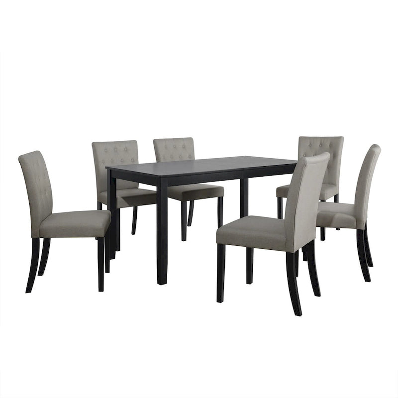 CraftPorch Glam, chaise de salle à manger en bois, 7 pièces