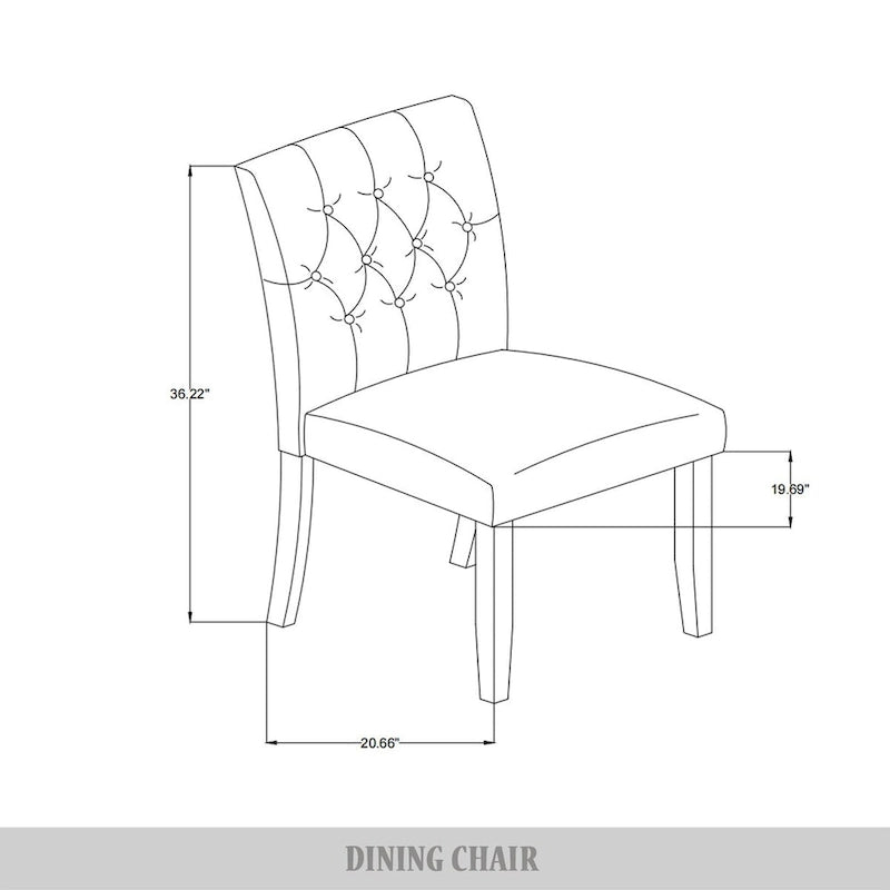 CraftPorch Glam, chaise de salle à manger en bois, 7 pièces