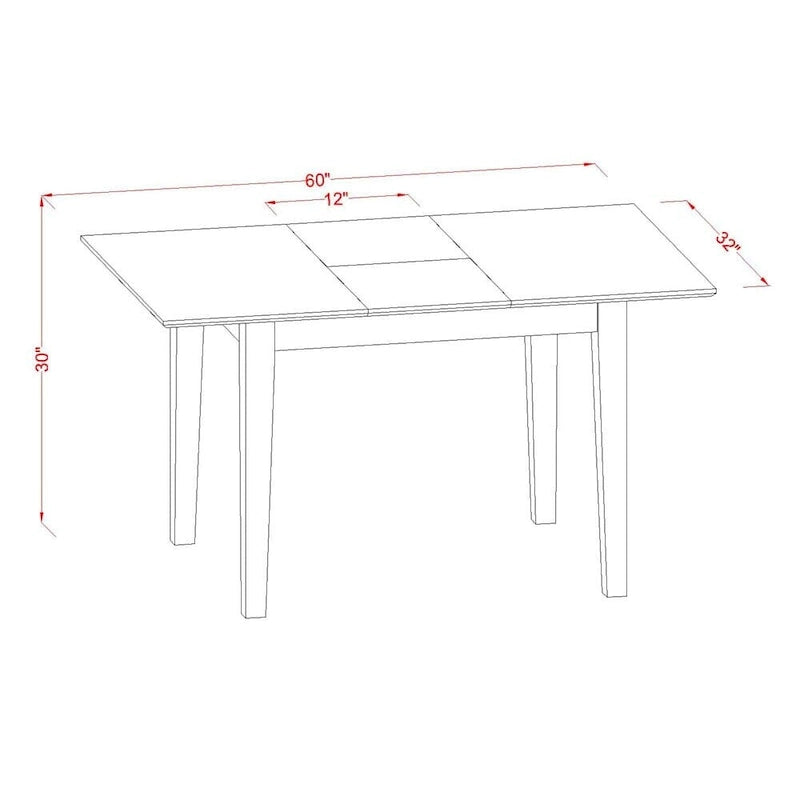 Ensemble de salle à manger East West Furniture – une table de cuisine et des chaises de salle à manger de cuisine, Acajou (options de pièces)
