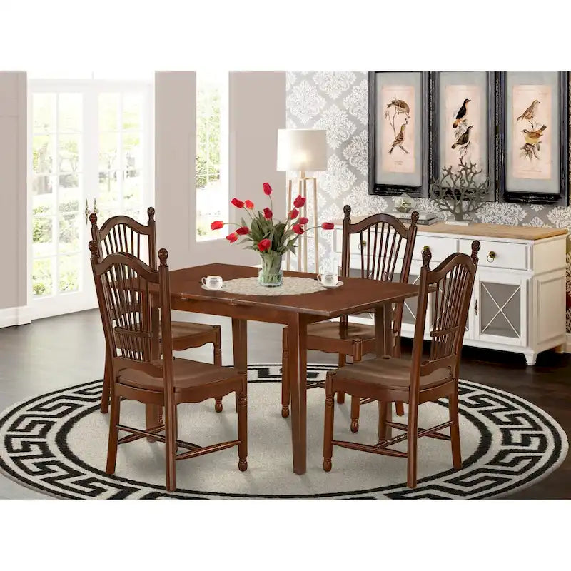 Ensemble de salle à manger East West Furniture – une table de cuisine et des chaises de salle à manger de cuisine, Acajou (options de pièces)