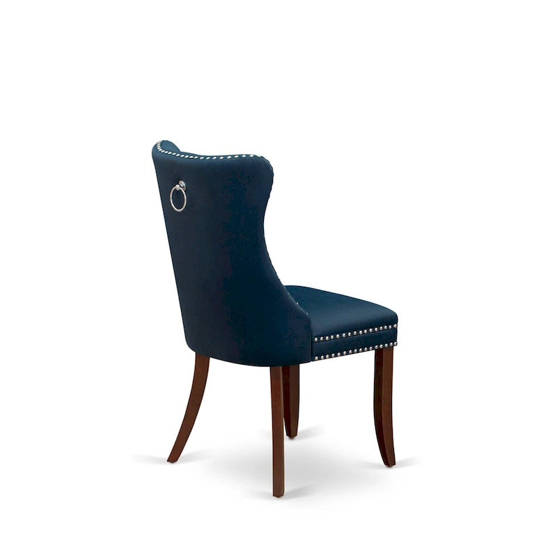 Ensemble de Salle à Manger East West Furniture comprenant une Table Carrée et des Chaises Rembourrées, Acajou (Options de Pièces)