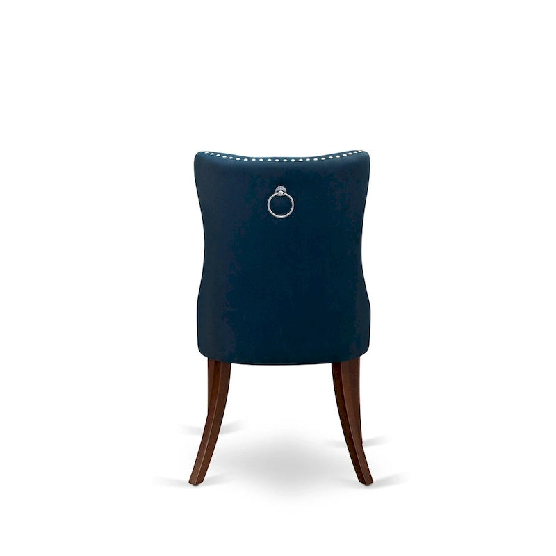 Ensemble de Salle à Manger East West Furniture comprenant une Table Carrée et des Chaises Rembourrées, Acajou (Options de Pièces)