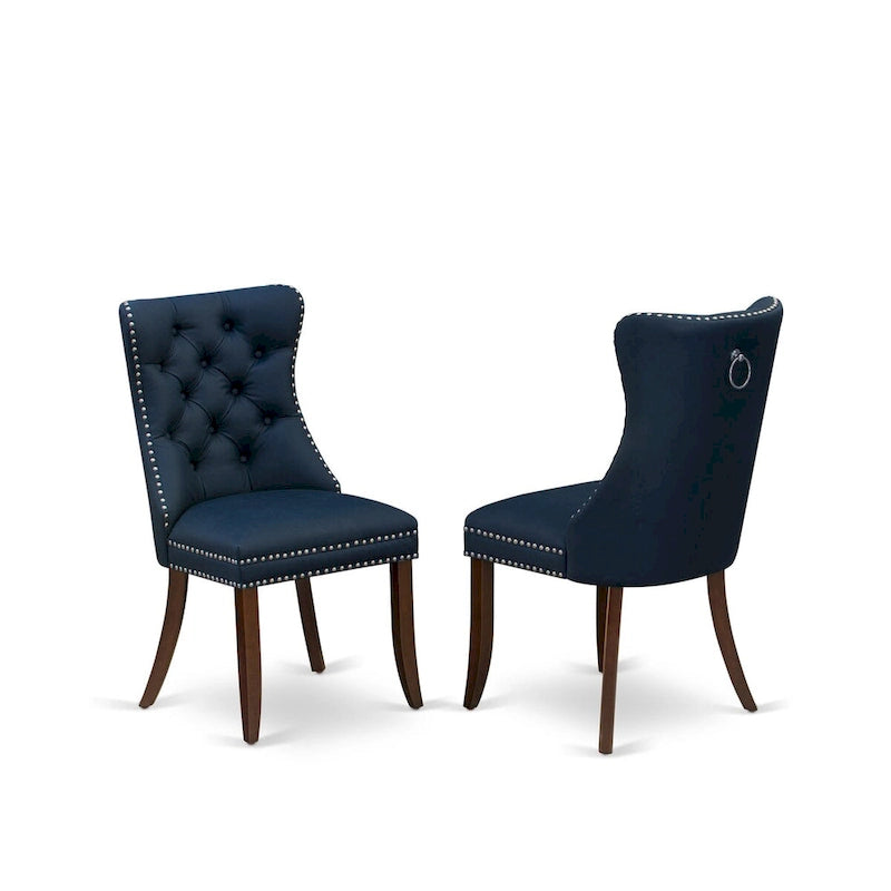 Ensemble de Salle à Manger East West Furniture comprenant une Table Carrée et des Chaises Rembourrées, Acajou (Options de Pièces)
