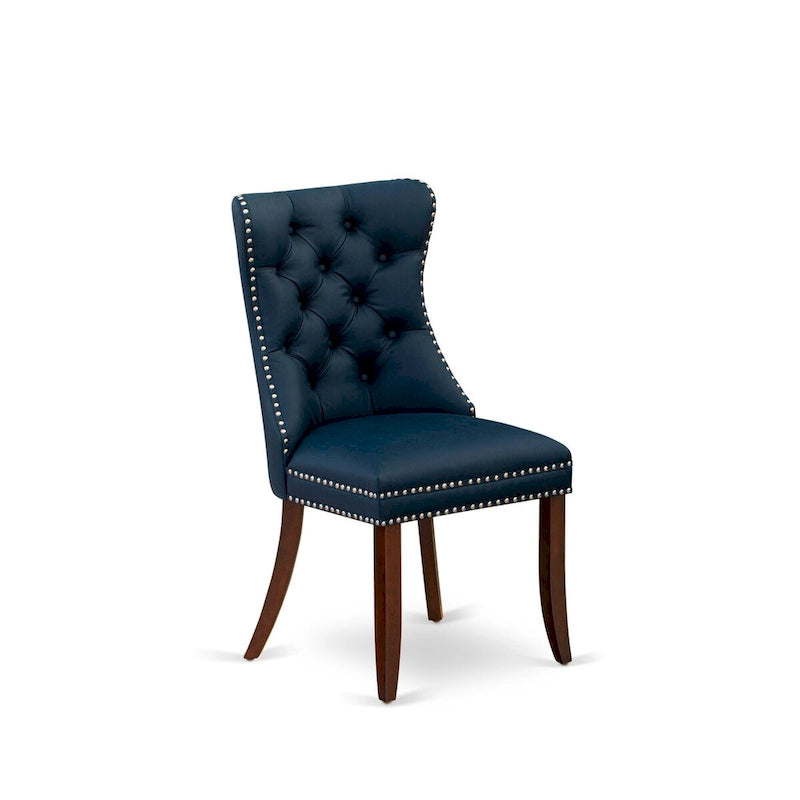 Ensemble de Salle à Manger East West Furniture comprenant une Table Carrée et des Chaises Rembourrées, Acajou (Options de Pièces)