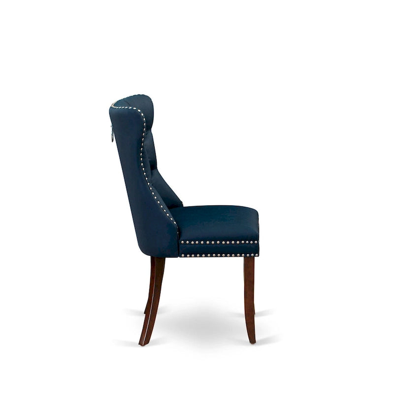 Ensemble de Salle à Manger East West Furniture comprenant une Table Carrée et des Chaises Rembourrées, Acajou (Options de Pièces)