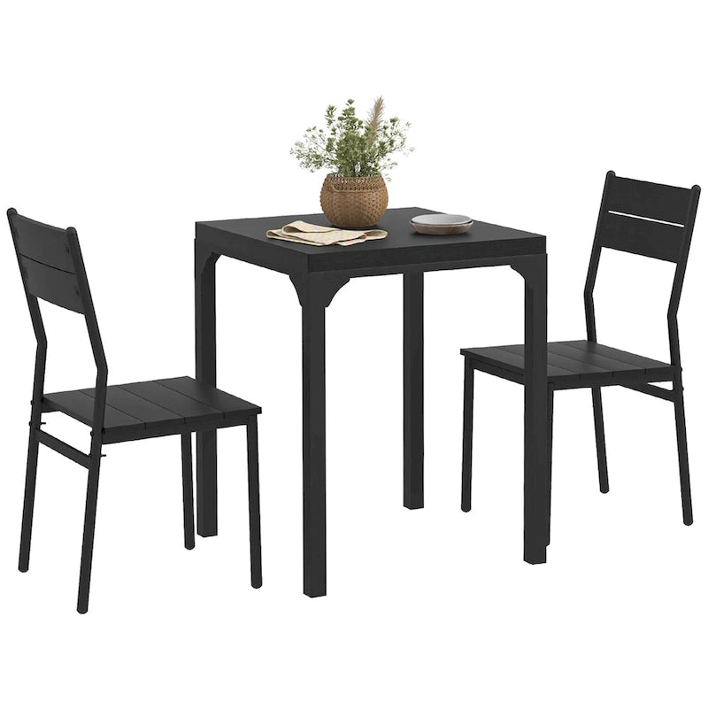HOMCOM Ensemble table de salle à manger 3 pièces pour 2 personnes, table et chaises de cuisine modernes, ensemble de salle à manger pour coin-déjeuner, petits espaces
