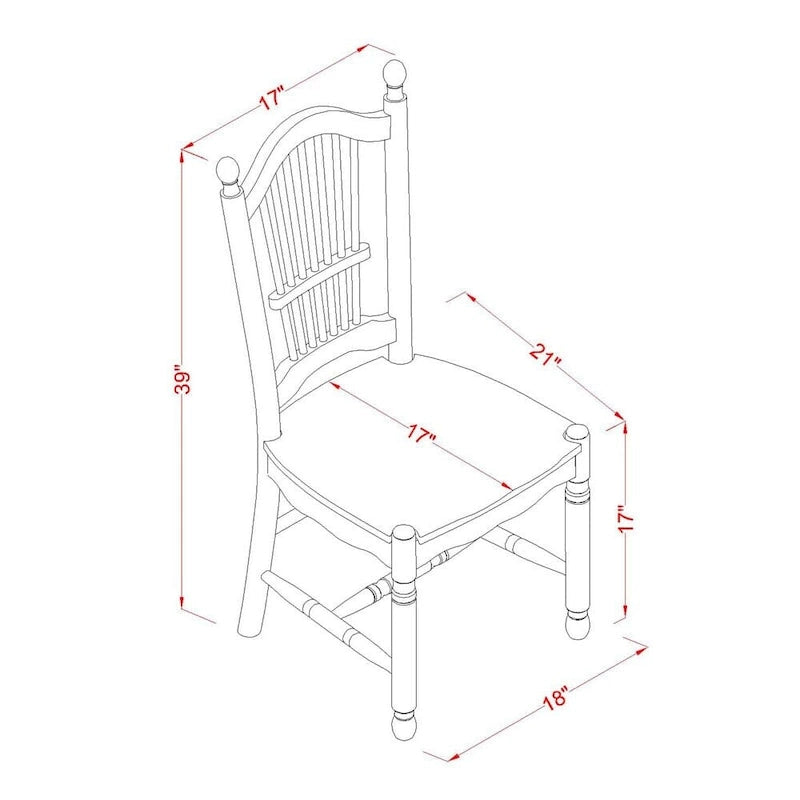 East West Furniture – Ensemble de salle à manger 5 pièces pour 4 personnes, comprenant une table de salle à manger ronde et 4 chaises de cuisine, blanc lin.