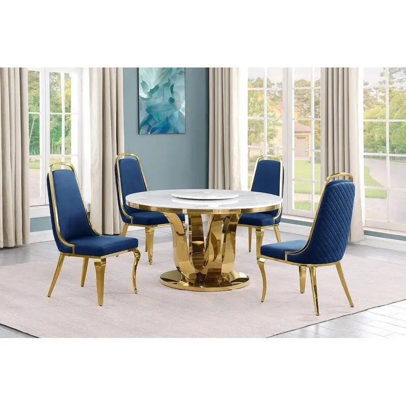 Ensemble de salle à manger rond 5 pièces Best Quality Furniture D325-SC314-7