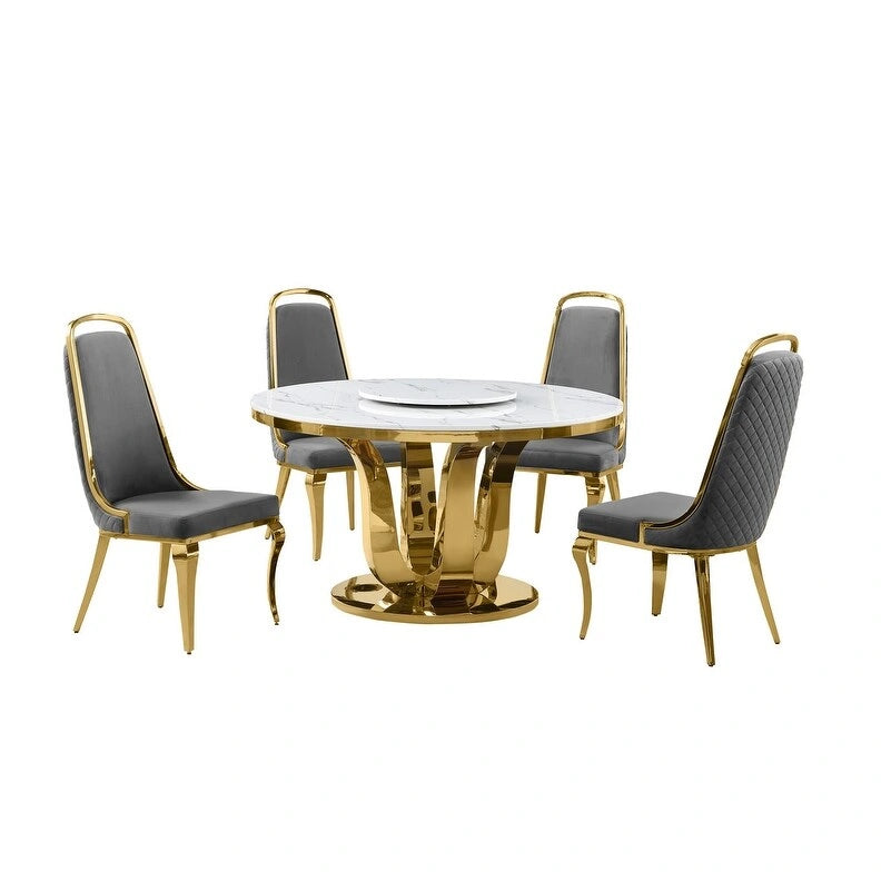 Ensemble de salle à manger rond 5 pièces Best Quality Furniture D325-SC314-7