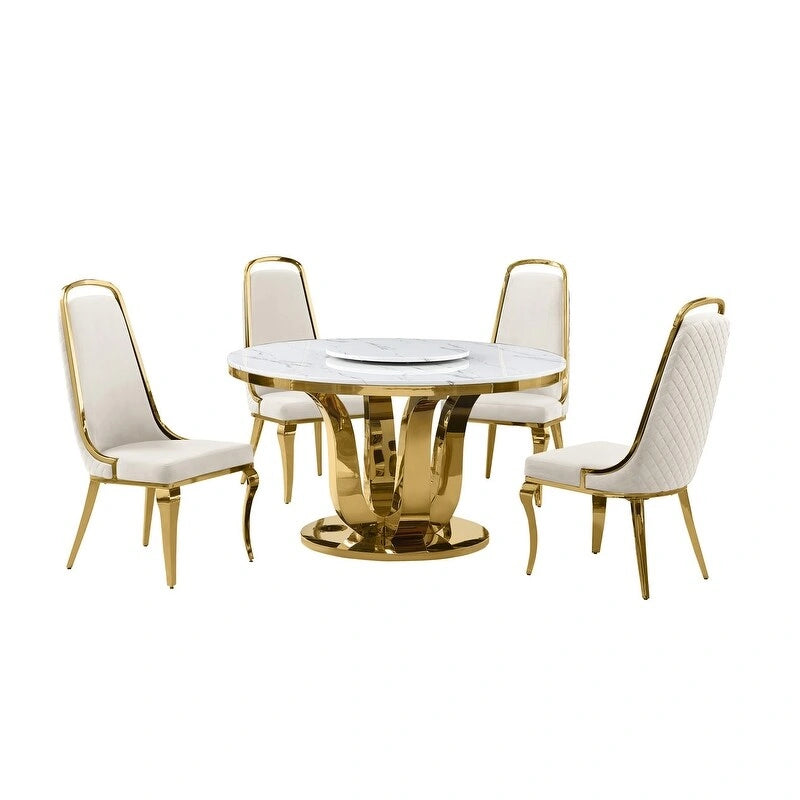 Ensemble de salle à manger rond 5 pièces Best Quality Furniture D325-SC314-7